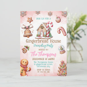 Gingerbrood House Decorting Party Kaart