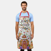 Gingerbrood House en Gingerbrood Man Harten Apron Schort (Gedragen)