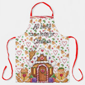 Gingerbrood House en Gingerbrood Man Harten Apron Schort (Voorkant)