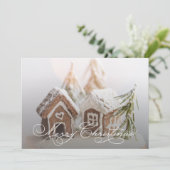 GingerBrood House Flat Kerstmis Feestdagenkaart (Staand voorkant)