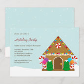 Gingerbrood House Holiday Party Uitnodiging (Voorkant / Achterkant)