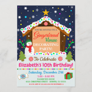 Gingerbrood House Holiday Uitnodiging