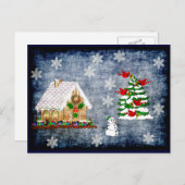 Gingerbrood House in Snow Briefkaart (Voorkant / Achterkant)
