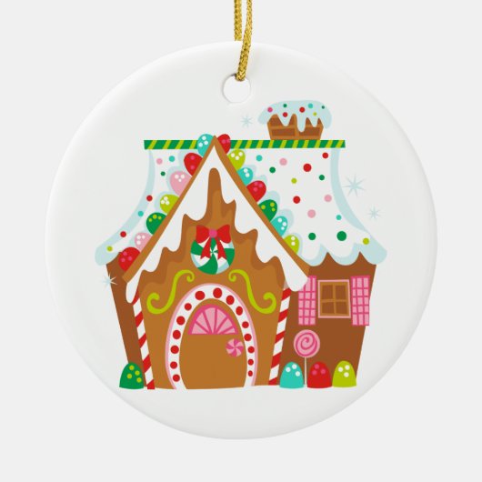 Gingerbrood House Keramisch Ornament (Voorkant)