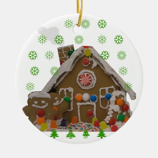 Gingerbrood House Keramisch Ornament (Voorkant)