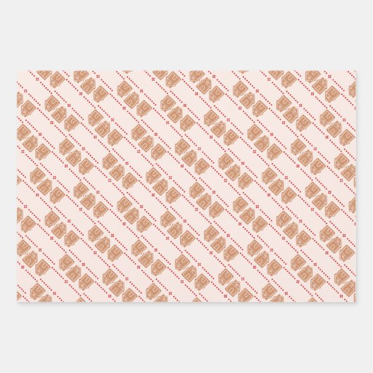 GingerBrood House Mouse & Wreater Waterverf Art Wr Inpakpapier Vel (Voorkant 3)