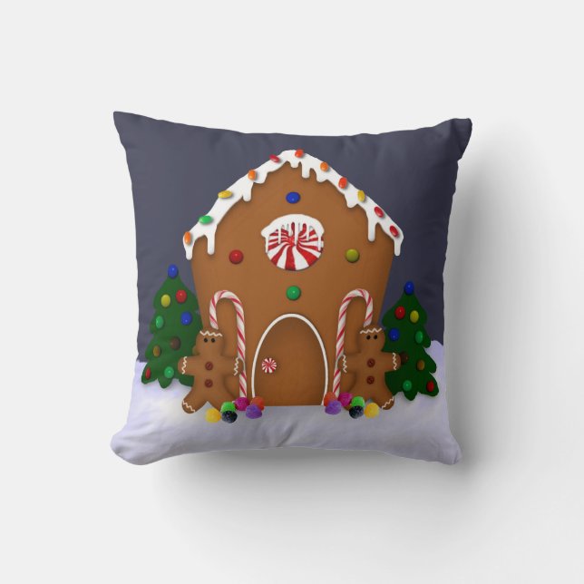 Gingerbrood House Pillow Kussen (Voorkant)
