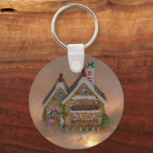 Gingerbrood House Porcelain Sleutelhanger (Voorkant)
