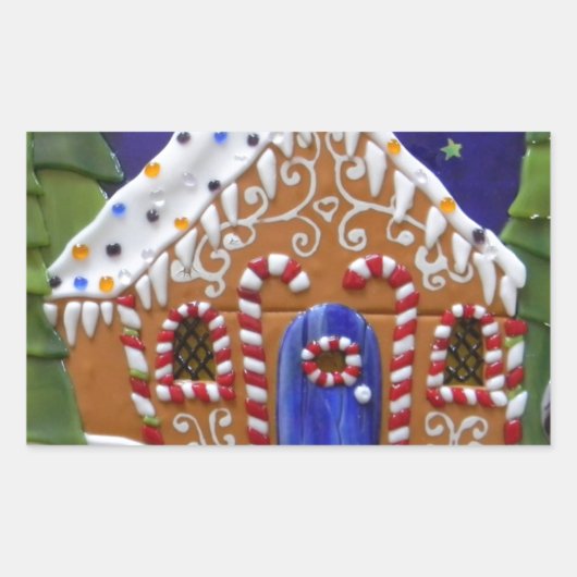 Gingerbrood House Rechthoekige Sticker (Voorkant)