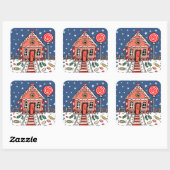 Gingerbrood House Square Sticker (Vel)