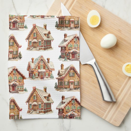 Gingerbrood House Theedoek (Quarter Fold)