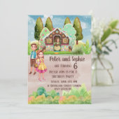 Gingerbrood House tweeling verjaardag Kaart (Staand voorkant)