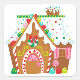 Gingerbrood House Vierkante Sticker