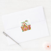 Gingerbrood House Vierkante Sticker (Envelop)