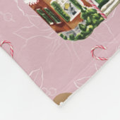 GingerBrood Huis Roze kerstcadeaus Fleece Deken (Hoek)