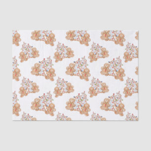 Gingerbrood jongen, meisje kerstboom tissuepapier