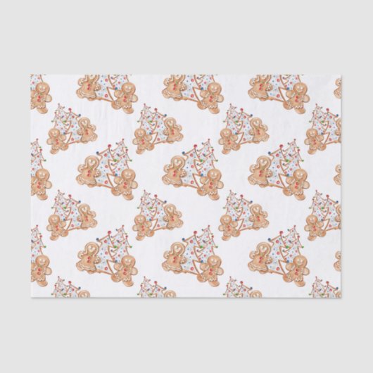 Gingerbrood jongen, meisje kerstboom tissuepapier (Voorkant)