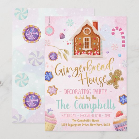 Gingerbrood Kaart (Voorkant / Achterkant)