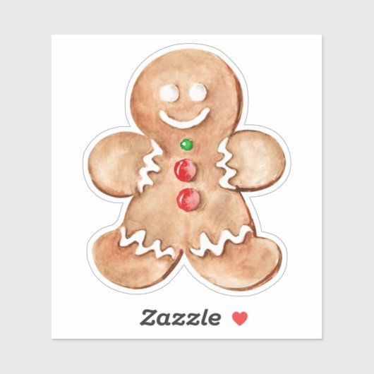 Gingerbrood Kerst sticker (Vel)