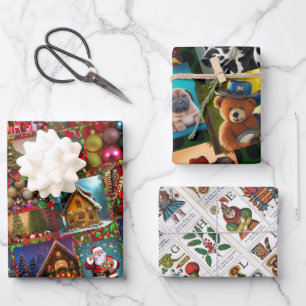 Gingerbrood, kerstmis ABC, Teddy Bear Inpakpapier Vel