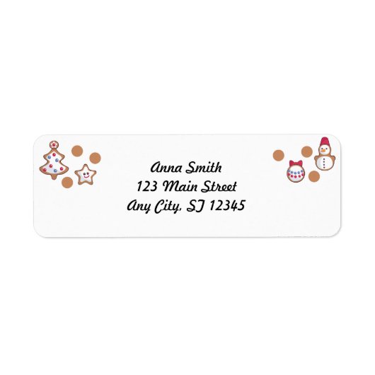 Gingerbrood Kerstmis Etiket (Voorkant)