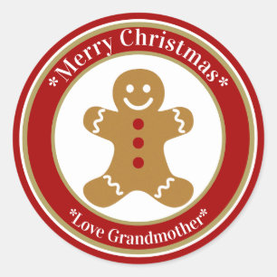 Gingerbrood Kerstmis Ronde Sticker