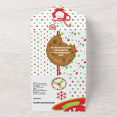 Gingerbrood koekje hot caca santa recipe card all in one uitnodiging (Buitenkant)