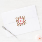 Gingerbrood Koekjes Monogram Square Stickers (Envelop)