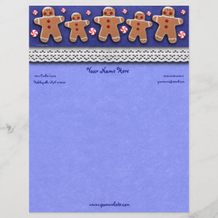 Gingerbrood Koekjes Snoepjes Blauw Briefhoofd Ontwerp
