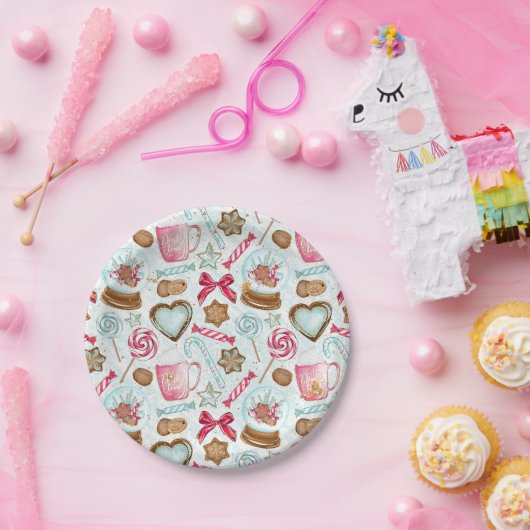 Gingerbrood Koekjes Snowglobe Snoep Papier Bord (Feest)