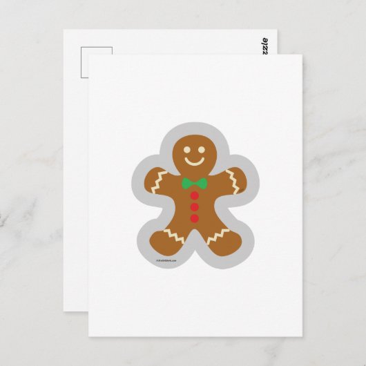 Gingerbrood maakt de engel in de sneeuw briefkaart (Voorkant / Achterkant)