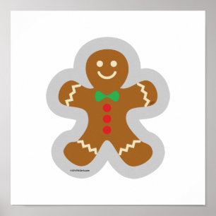 Gingerbrood maakt de engel in de sneeuw poster
