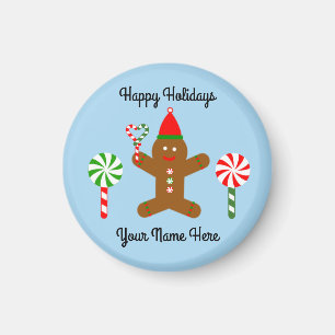 Gingerbrood Man #1 Round Magnet Magneet