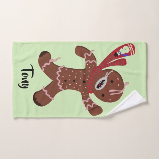 Gingerbrood Man aan het runnen Handdoek (Handdoek)