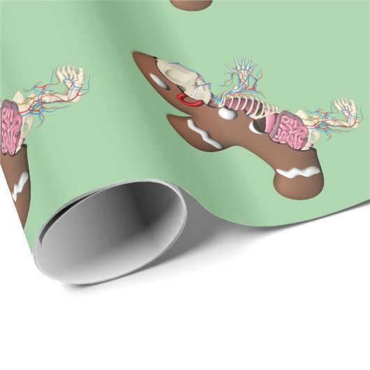 Gingerbrood Man Anatomie Wrapping Paper Cadeaupapier (Rol Hoek)