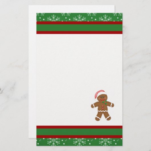 Gingerbrood Man Briefpapier (Voorkant / Achterkant)