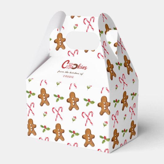 Gingerbrood man & Candy cane Holiday Cookie Bedankdoosjes (Voorkant Zijde)