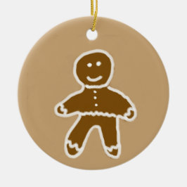 Gingerbrood Man Circle Ornament