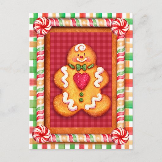 Gingerbrood Man Cookie Briefkaart (Voorkant)