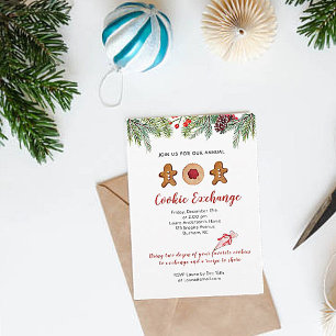 Gingerbrood man Cookie Exchange party-uitnodiging Aankondiging