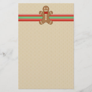 Gingerbrood Man Cookie Holiday Stationery Briefpapier