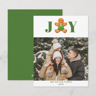 Gingerbrood man Cookie Joy Holiday Fotokaart Feestdagenkaart