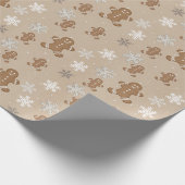 Gingerbrood Man Cookie Snowflake Holiday Baking Cadeaupapier (Hoek)