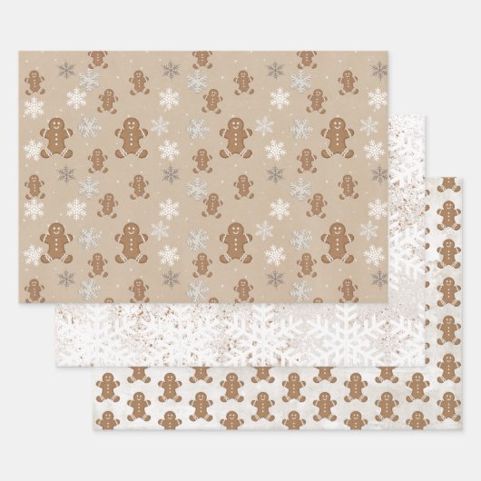 Gingerbrood Man Cookie Snowflake Holiday Baking Inpakpapier Vel (Set)
