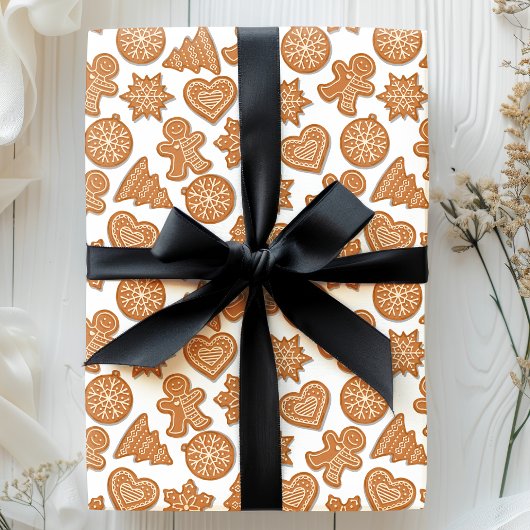 Gingerbrood Man Cookies Cute Kerstmis Cadeaupapier