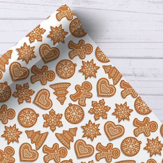 Gingerbrood Man Cookies Cute Kerstmis Cadeaupapier