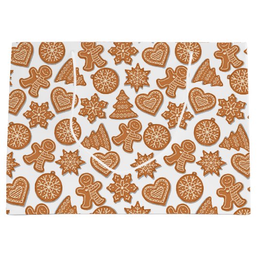 Gingerbrood Man Cookies Cute Kerstmis Groot Cadeauzakje (Voorkant)