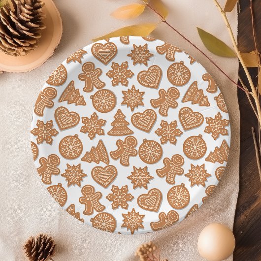 Gingerbrood Man Cookies Cute Kerstmis Papieren Bordje