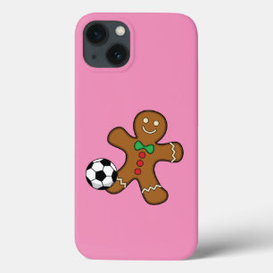 Gingerbrood Man die voetbal speelt iPhone 13 Hoesje