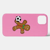 Gingerbrood Man die voetbal speelt Case-Mate iPhone Case (Achterkant (horizontaal))